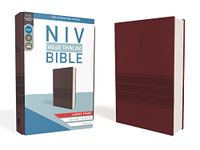 NIV, Value Thinline Bible, Large Print, Leathersoft, Burgund