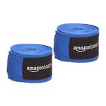 Amazon Basics Boxing Wraps | Polyester & Cotton (Set of 2) | For MMA, Boxing and others (500 x 5 cm) (Blue)