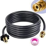 GCBSAEQ High-Pressure Propane Hose and Adapter (18 Feet) Converts 1lb Appliances to 5-100lb Tank for Coleman Camping Stove, Buddy Heater to LP Cylinder POL Connection, PVC