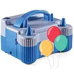 Prextex Portable Balloon Pump Strong Electric Air Blower Dual Nozzle Balloon Inflator for Fast and Easy Bulk Balloons Filling for Event and Party Decoration - Balloon Pump Electric (800W, 110V)