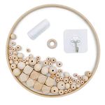 witgift DIY Handmade Wooden Mobile Wind Chime, Bed Bell, Room Natural Craft, Wooden Rings, Beads, Baby Mobile Kit for Nursery Decor