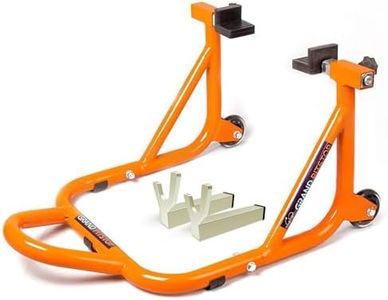 GRAND PITSTOP Motorcycle Stand, Paddock Lift Stand for Rear Wheel with Fork & Swingarm Spool,Weight Capacity 529 lbs/240 Kg's, Dismantable Stand, for Honda Kawasaki Suzuki Motorcycles, Orange