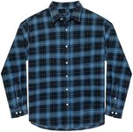 Double Pump Big and Tall Flannel Shirts for Men Cotton Long Sleeve Casual Button Down Plaid Shirt from XXL (T) to 6XL(T), Blue, 3X-Large Tall