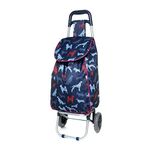 40L Lightweight Shopping Trolley, Hard Wearing & Foldaway Trendy Folding/Collapsible Push/Pull Carts for Easy Storage with 2 Wheels (40L, Dogs)