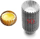 50 Pcs Egg Tart Molds for Baking,Mini Cupcake Cake Muffin Mold Tin Pan Baking Tool