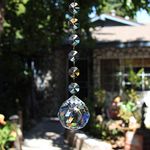 Meshwo Crystal Prism Suncatcher Art Swarovski Hanging Crystal Sun Catcher Prism Ball for Christmas Tree Decoration and Car Pendants