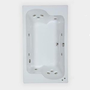 Watertech - 7243 White Drop-In Whirlpool Bathtub (72 in. x 43 in.) - Includes 12.5 Amp In-Line Heater