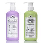 Sleep Body Lotion W/Lavender + Stress Relief Body Cream W/Eucalyptus & Arnica Aromatherapy Dry Skin Rescue Moisturizer Skin Care 2PC Set, Herbal Soothing Body Lotions, 16 Ounce (2-Pack)