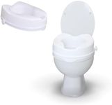 Mobiclinic®, Toilet Seat RIser, Model Titán, without Lid, 4'', Raised Toilet Seats for Elderly, Adaptable to Oval Toilets, Elevated Toilet Seat for Adults, Colour White