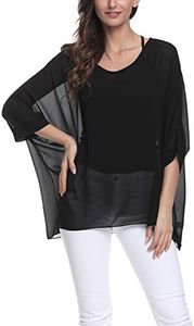 Vanbuy Floral Print Swimwear Cover Up Tops for WomenTrendy Batwing Blouses Plus Size Tops Beach Cover Ups Floral Kimonos