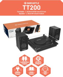 Oakcastle Bluetooth Turntable TT200 – Vinyl Record Player