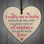 RED OCEAN Got The Best Cousins Wooden Heart Family Plaque Thank You Gift Birthday Present