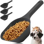 Aosnare 3PCS Dog Food Scoop, 1 Cup Plastic Pet Food Scoop with Measuring Lines 1/2 Cup and 1 Cup for Dogs, Cats, Birds and Rabbits (3 Black)