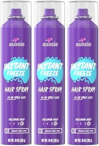 Aussie Instant Freeze Hair Spray for Extreme Hold, Infused with Jojoba Oil & Sea Kelp, Long-Lasting All-Day Hold, Fresh Citrus Scent, Safe for All Hair Types, 10 Fl Oz, 3 Pack