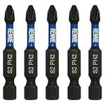 5 x Rennie Tools 50mm Long PH2 Impact Screwdriver Driver Bits Set. Magnetic Phillips No.2 Heavy Duty Impact Driver Bit Set. PH2 Bits. Hex Shank. Cross Head Impact Bits