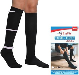 EZYFIT Medical Grade Travel Flight Socks | Graduated Compression 18-21 mmHg at Ankle | Ideal for Long Hour Journeys on Plane as Well as Car and Bus | For Men and Women (Extra Large)