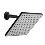 Singing Rain 8'' Fixed Rain Shower Head- Rainfall- Super Dense 144 Nozzles Jet - Luxury Modern Look– Square Matt Black Angle Adjustable Shower Head Replacement