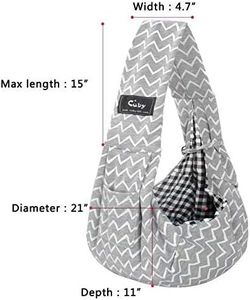 CUBY Dog Sling Carrier – Striped Grey Pet Shoulder Bag