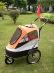 Innopet Large Dog Pram - Dog Stroller - Dog Pushchair - Pet Stroller - Dog Buggy - Pet Pram - Dog Trolley for Large/Medium Dogs and Cats - IPS-055/AT, Orange/Black/UK. Free Rain and Wind Cover