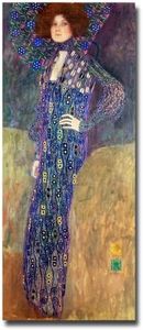 Trademark Fine Art Emilie Floege by Gustav Klimt Canvas Wall Art, 14x32-Inch