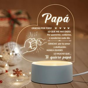 Niyewsor Regalo Padre, Regalos para Papá Luz Nocturna, Regalo Originales Padre, Regalo Padre Cumpleaños, Regalo Dia del Padre Navidad para Papá de la Hija Hijo