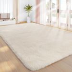 Sour Lemon Rugs Living Room 200x300cm, Cream Area Rugs for Bedroom, Washable Anti Slip Extra Large Shaggy Soft Rug Fluffy Modern Floor Carpets Mat Beside Rugs for Kids Living Room