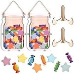 2PCS Personalized Reward Stars Jar for Students, Reward Chart for Kids, Behavior Jar Classroom Management Tool, Chore Chart Reward for Boys Girls, Motivate Responsibility Jar, Christmas Gift