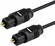Vultic Optical Digital Audio Cable (16ft) - Toslink to Toslink M/M Slim Fiber Optic Gold Plated Cord Cable for Home Theater, Sound Bar, TV, PS4, PS5, Xbox, VD/CD Player, Game Console (5m)