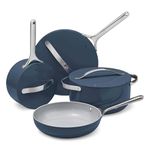 Caraway Nonstick Ceramic Cookware Set (12 Piece) Pots, Pans, Lids and Kitchen Storage - Non Toxic, PTFE & PFOA Free - Oven Safe & Compatible with All Stovetops (Gas, Electric & Induction) - Navy