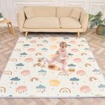 SUPERBE BEBE Reversible and Non-Toxic Thick Foldable Waterproof Foam Baby Play Mat 150x180x1cm. Floor Mat for Kids Toddlers Children. for Boy or Girl Child's Room. Extra Large Size