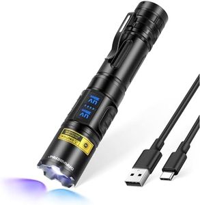 DARKBEAM UV Flashlight 365nm & 395nm Dual Black Light, Blacklight USB Rechargeable LED Ultraviolet Flashlights, Powerful Focusable Woods Lamp Pet Urine Detector, for Uranium Glass, Resin Curing