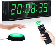 YZ Gym Clock with Start/Stop Button, Interval Timer for Workout, Stopwatch/Countdown Timer with Remote, 12/24H Digital Wall Clock