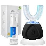 Ultrasonic Toothbrush, Automatic Toothbrush 360 Auto Sonic Toothbrush, Teeth whitening Brush with Timer & Wireless Charging 360° Ultrasonic Electric Toothbrush for Adult (Black)