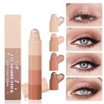 Shimmer Cream Eyeshadow Stick, Powder Metallic Shimmer Eyeshadow Pen Crayon, 4 Colour Eyeshadow Pencil, Creamy Smooth Nude Eyeshadow Pencil, Face & Eye Highlighter Pen