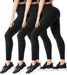 FULLSOFT 3 Pack Leggings for Women Non See Through-Workout High Waisted Tummy Control Running Yoga Pants