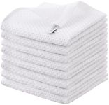 joybest Cotton Kitchen Dish Cloths, 8-Pack Waffle Weave Ultra Soft Absorbent Dish Towels Washcloths Quick Drying Dish Rags, 12x12 Inches, White