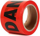 KINGPLAST Red Danger Tape - 3 Inch 300 feet Caution Barrier Tape Safety Warning Tape Roll Non-Adhesive for Danger Construction Crime Scene