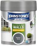 Johnstone’s – Exterior Smooth Masonry Paint - Tester Pot – Moher Slate – Up to 15 Years Protection – Weather & Dirt Resistant – 12m2 Coverage Per Litre - Dry in 1-2 Hours – 225 ml