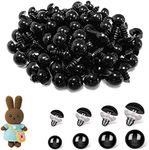 LEUCHTAMOR 6-14mm 800Pcs Safety Eyes Black Plastic Eyes with Washers for Stuffed Crochet Animal Crafts Doll Making Supplier Bulk