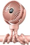 KIDEE Portable Baby Fan, Mini Desk Fan with 3 Speeds, Clip-on LED Display, USB Rechargeable, for Travel, Outdoor & Children's Gifts