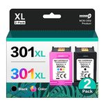 301XL Ink Cartridges Compatible for HP 301 XL Ink Cartridges Combo Pack, BAISINECO Remanufactured for Envy 4500 4507 5530 5532 Deskjet 1000 1050 2050 2540 OfficeJet 2620 2622,Black and Tri-colour