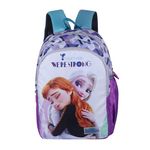 Disney Kids School Bag Soft Plush Backpacks Cartoon Printed Anna & Elsa School Bag for Unisex Kids | Casual Bagpack | PURPLE (5-12 Years) AZ928