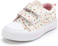 K KomForme Toddler Sneakers for Boys and Girls Dual Hook and Loops Sneakers Baby Canvas Shoes Colorful