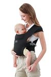 MOMTORY Baby Carrier, Cozy Baby Wrap Carrier, Baby Sling with Hook&Loop for Easily Adjustable, Soft Fabric, Black