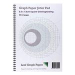A4 Graph Paper 5mm 0.5cm Squared Jotter Pad - 50 Pages Engineering Style - Grey Grid