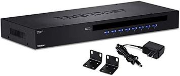 TRENDnet 8-Port USB/PS2 Rack Mount KVM Switch, TK-803R, VGA & USB Connection, Supports USB & PS/2 Connections, Device Monitoring, Auto Scan, Audible Feedback, Control up to 8 Computers/Servers