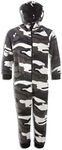 Camille Childrens Snow Camouflage Supersoft Fleece Zip Front Hooded Onesie, Grey, 12-14 Years