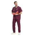 MISEMIYA - Uniforms Unisex Scrub Set – Medical Uniform with Scrub Top and Pants - Ref.6801-6802 - Large, Garnet 68