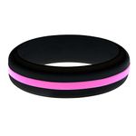 FLEX Ring - Womens Mens Black Silicone Ring - Changeable Color Bands - Many Colors - Safe, Durable, Everyday Wear Wedding Band - 1 Ring - Sizes 4-16