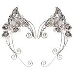 Holibanna Elf Ear Cuffs Fairy Clip On Earrings Wing Cuff Wrap Earring Handmade Filigree No Piercing Earrings for Wedding Halloween Costume Cosplay Craft